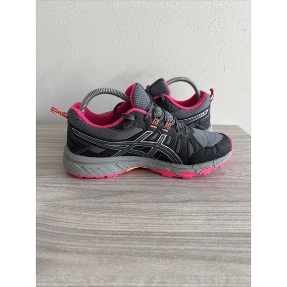 ASICS Gray And Pink Women’s Gel Venture Running Trail Shoes Size 9.5 Wide - Picture 10 of 11